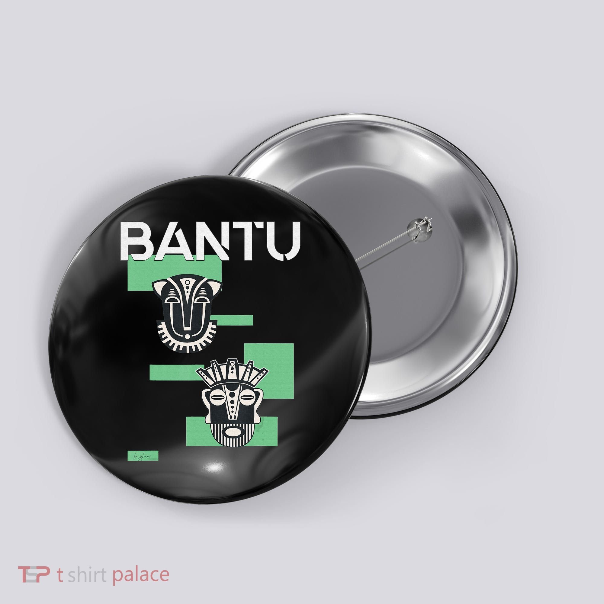 Bantu Mask funny African American Button