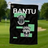 Bantu Mask funny African American Golf Towel thumb 1