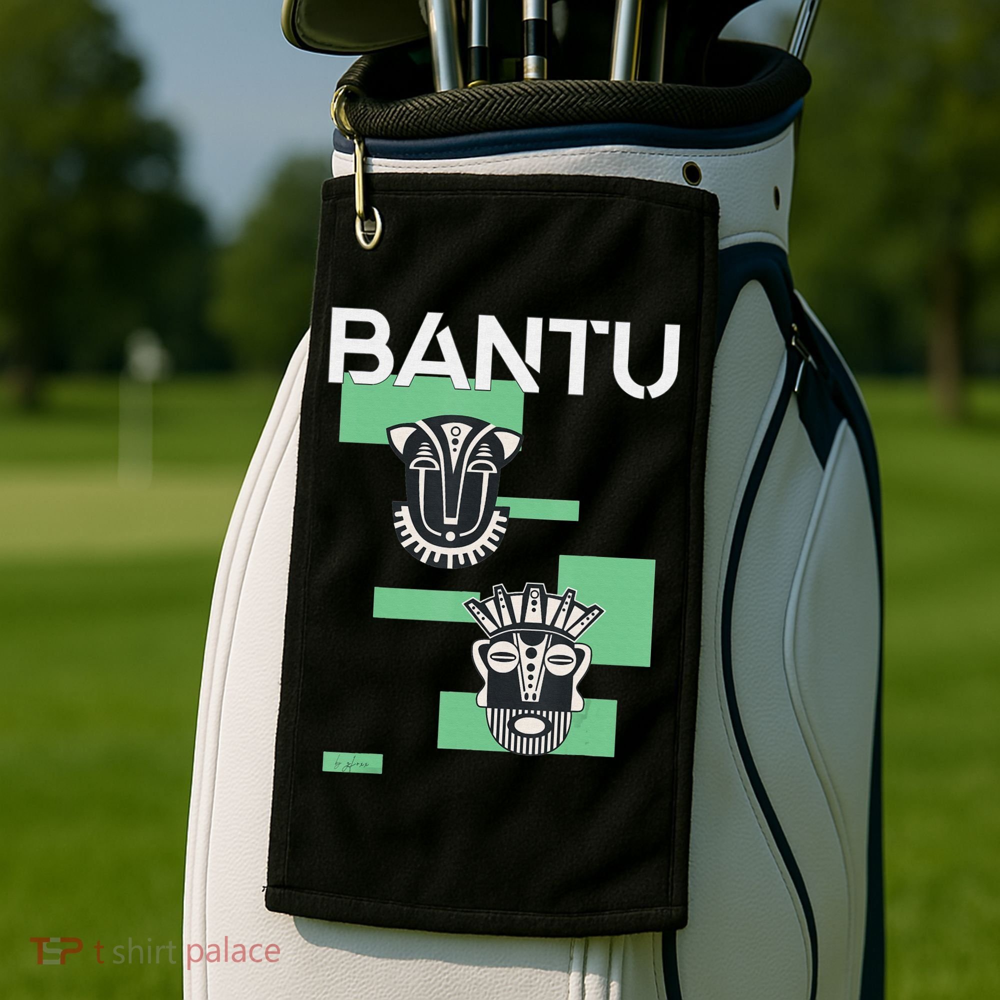 Bantu Mask funny African American Golf Towel