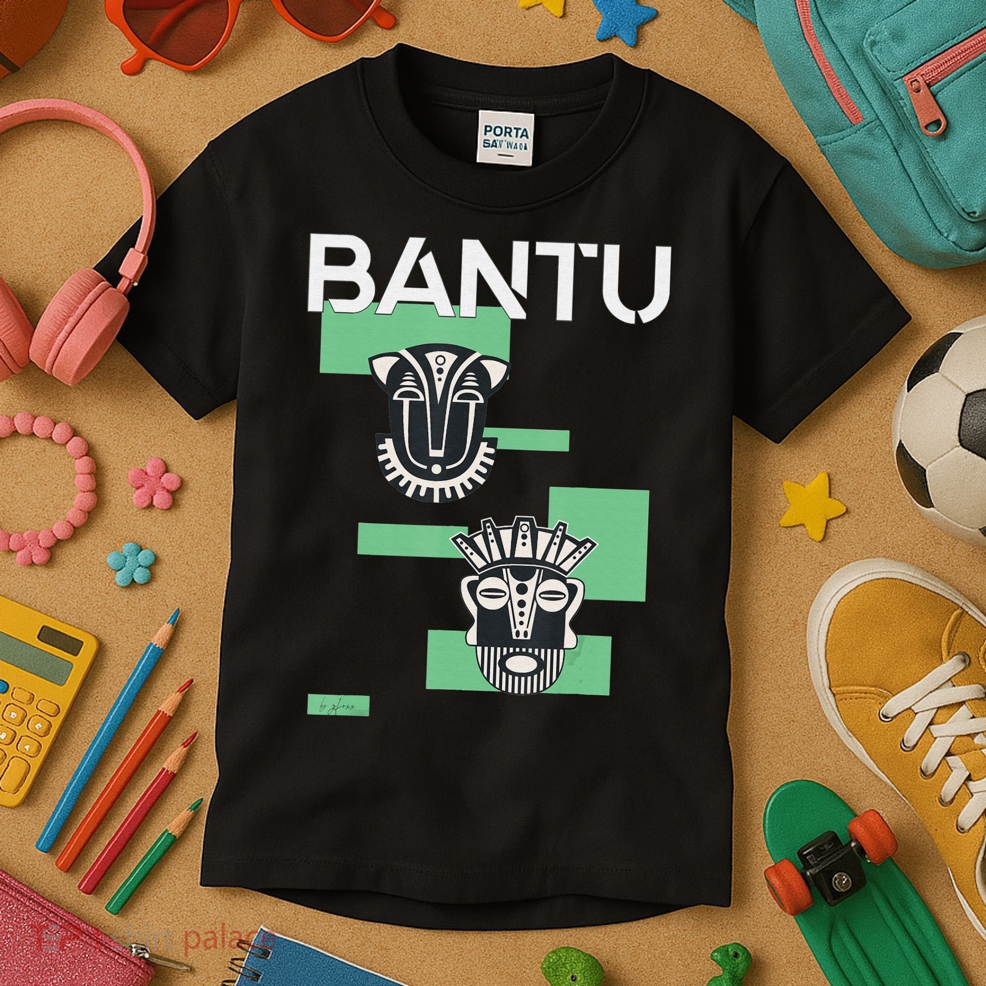 Bantu Mask funny African American Kids T-Shirt