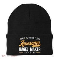 Bagel Maker Foodie Bread Bakery Food Jewish Sesame Sead Gift Beanie thumb 0