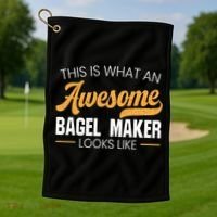 Bagel Maker Foodie Bread Bakery Food Jewish Sesame Sead Gift Golf Towel thumb 1