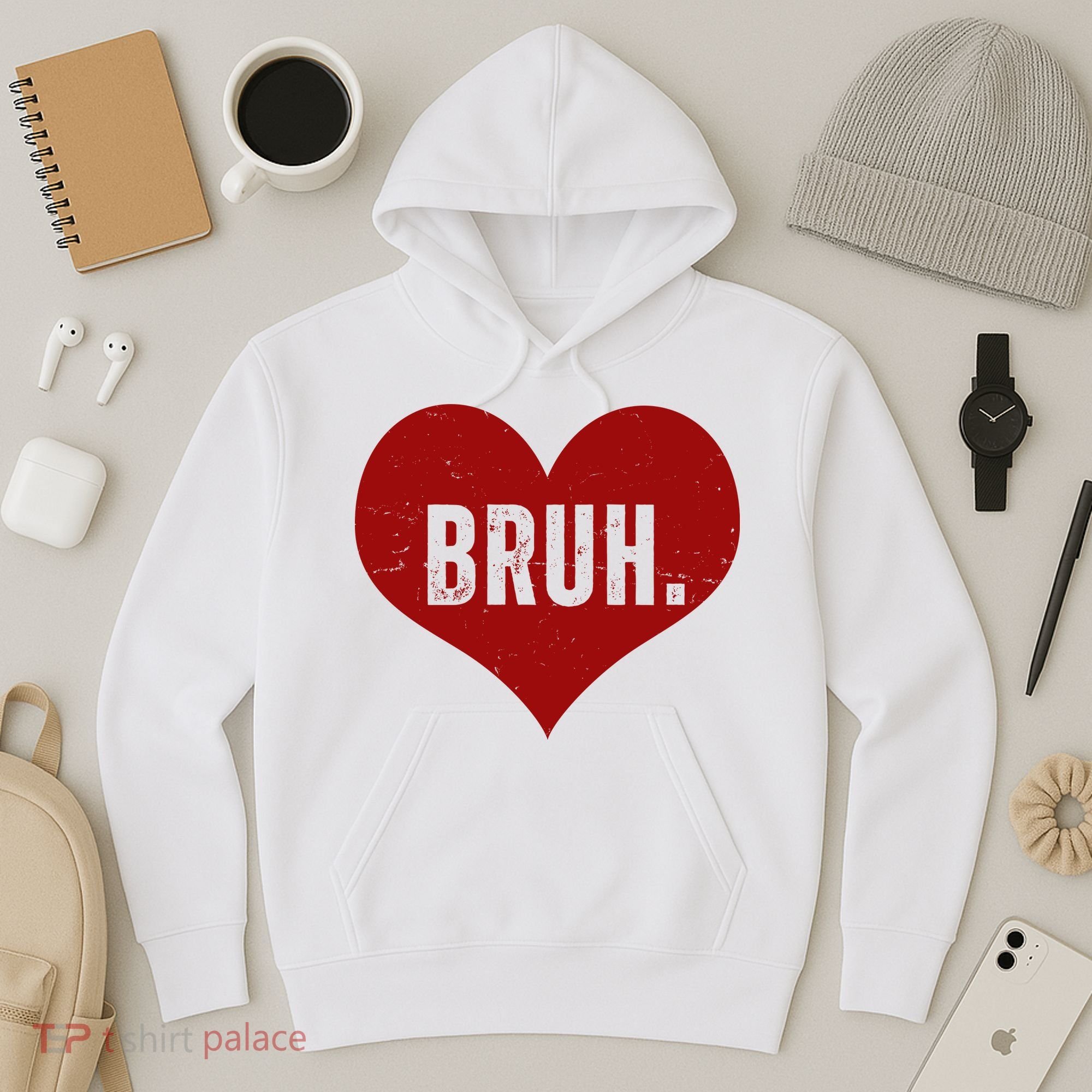 Bruh Meme Funny Valentine Hoodie