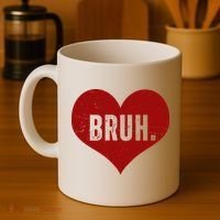 Bruh Meme Funny Valentine Coffee Mug thumb 4