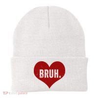 Bruh Meme Funny Valentine Beanie thumb 0