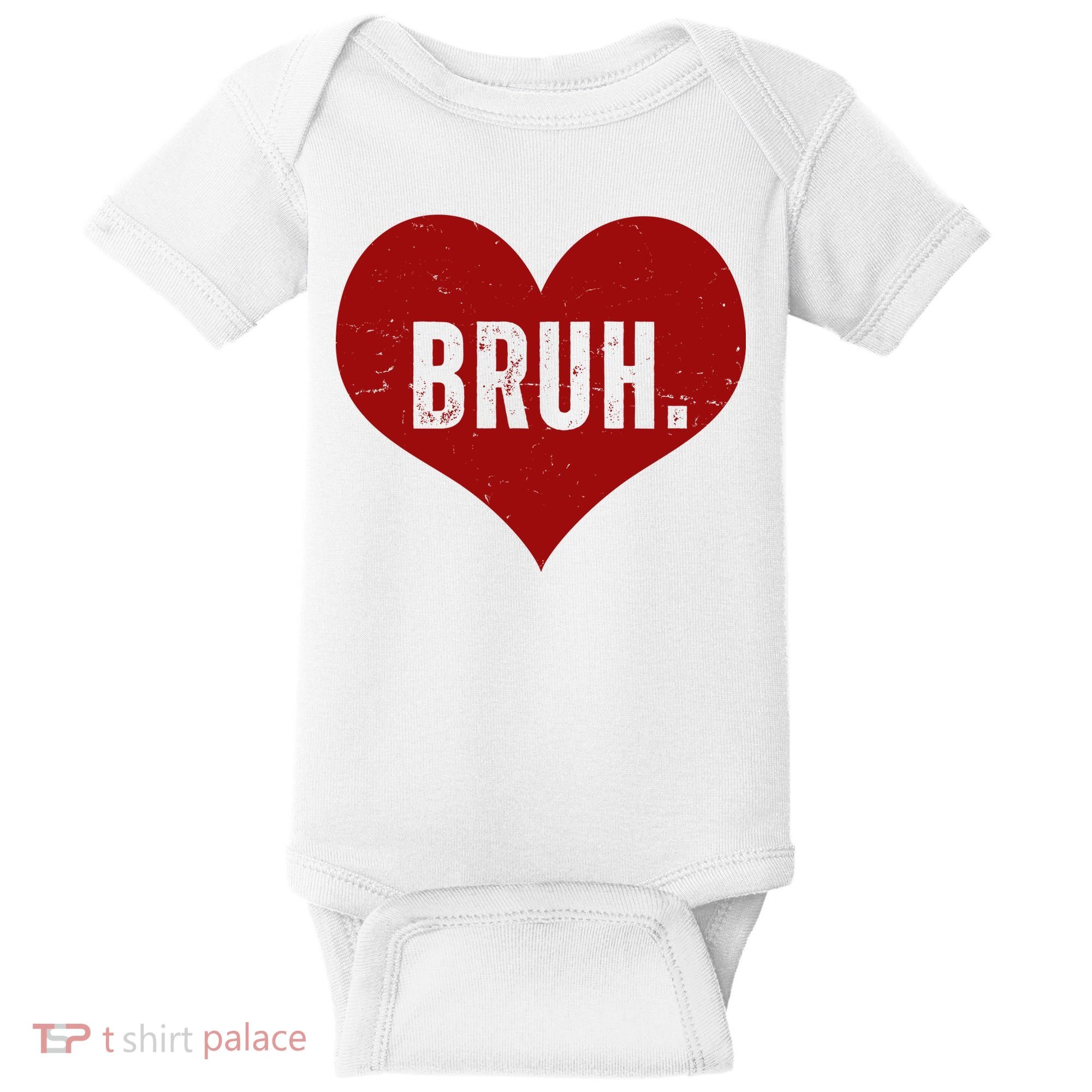 Bruh Meme Funny Valentine Baby Bodysuit