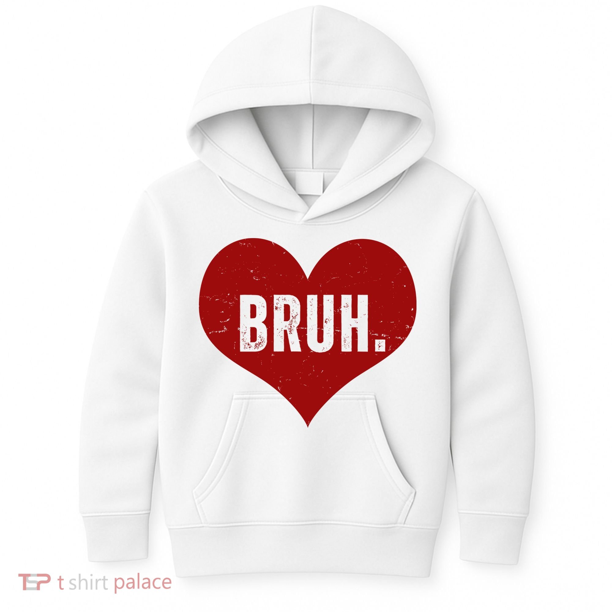 Bruh Meme Funny Valentine Kids Hoodie