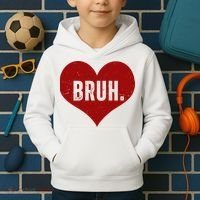 Bruh Meme Funny Valentine Kids Hoodie thumb 2