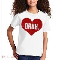 Bruh Meme Funny Valentine Kids T-Shirt thumb 2