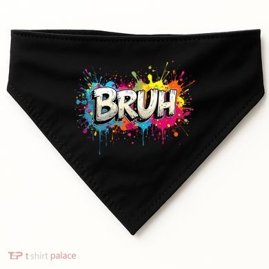 Bruh Meme Funny Saying Teens Graffiti Aesthetic USA-Made Doggie Bandana