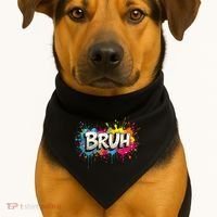 Bruh Meme Funny Saying Teens Graffiti Aesthetic USA-Made Doggie Bandana thumb 1