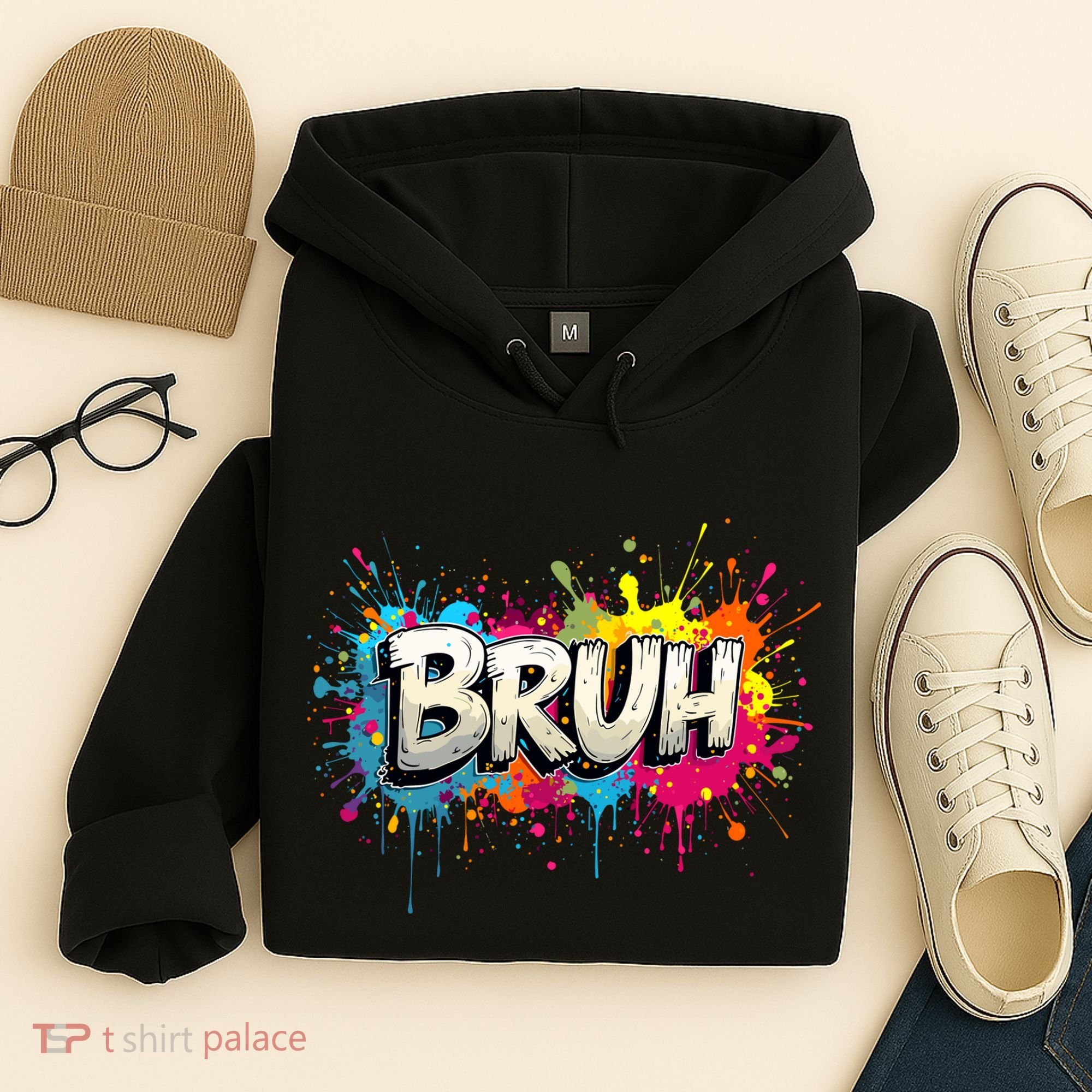 Bruh Meme Funny Saying Teens Graffiti Aesthetic Hoodie