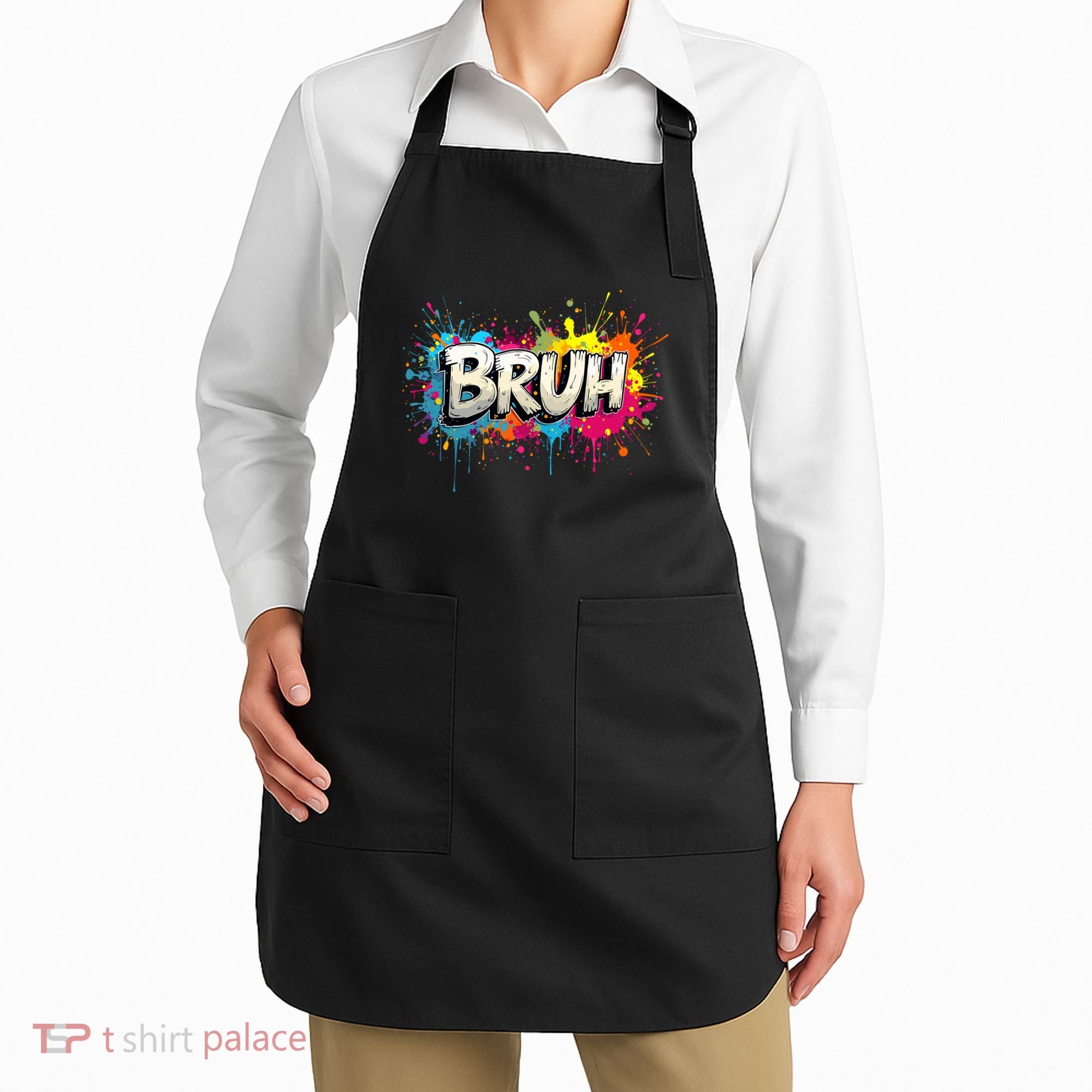 Bruh Meme Funny Saying Teens Graffiti Aesthetic Apron