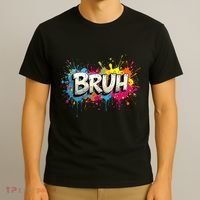 Bruh Meme Funny Saying Teens Graffiti Aesthetic T-Shirt thumb 3