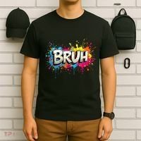 Bruh Meme Funny Saying Teens Graffiti Aesthetic T-Shirt thumb 6