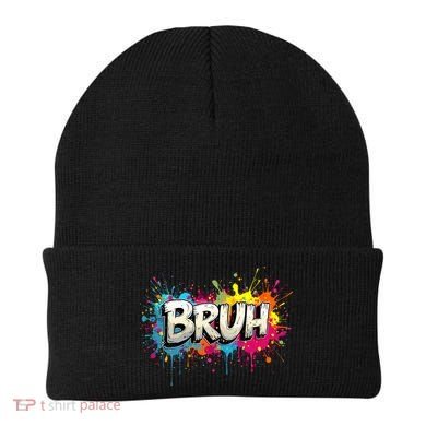 Bruh Meme Funny Saying Teens Graffiti Aesthetic Beanie