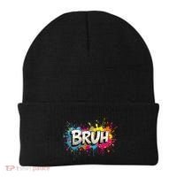 Bruh Meme Funny Saying Teens Graffiti Aesthetic Beanie thumb 0