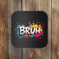 Bruh Meme Funny Saying Teens Graffiti Aesthetic Coaster thumb 0