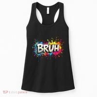 Bruh Meme Funny Saying Teens Graffiti Aesthetic Women's Tank Top thumb 0