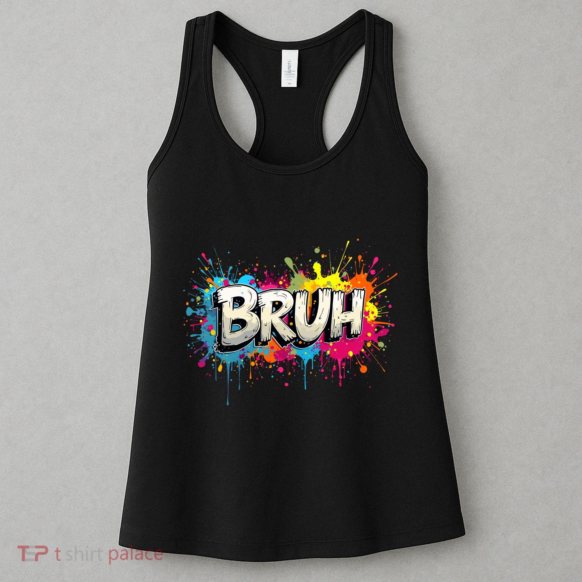 Bruh Meme Funny Saying Teens Graffiti Aesthetic Women's Tank Top