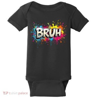 Bruh Meme Funny Saying Teens Graffiti Aesthetic Baby Bodysuit