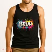 Bruh Meme Funny Saying Teens Graffiti Aesthetic Tank Top thumb 3
