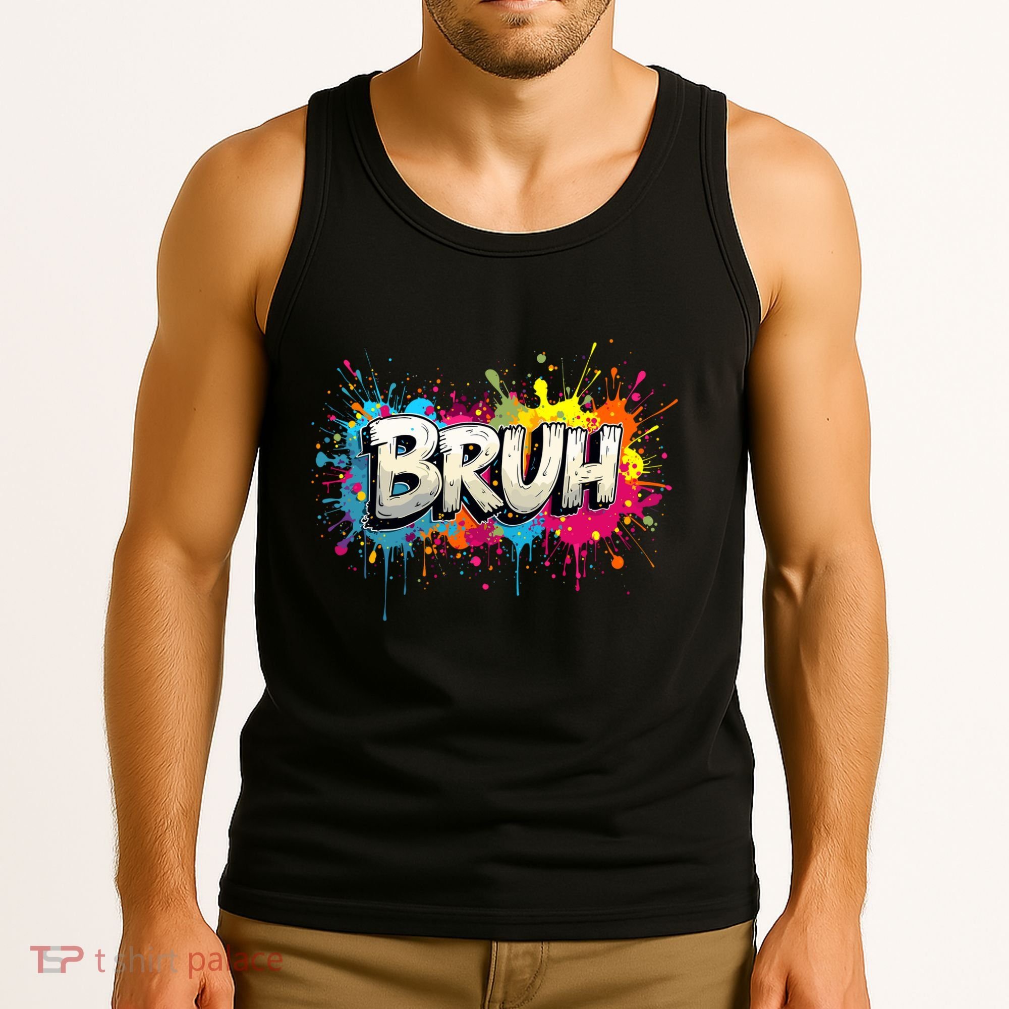 Bruh Meme Funny Saying Teens Graffiti Aesthetic Tank Top