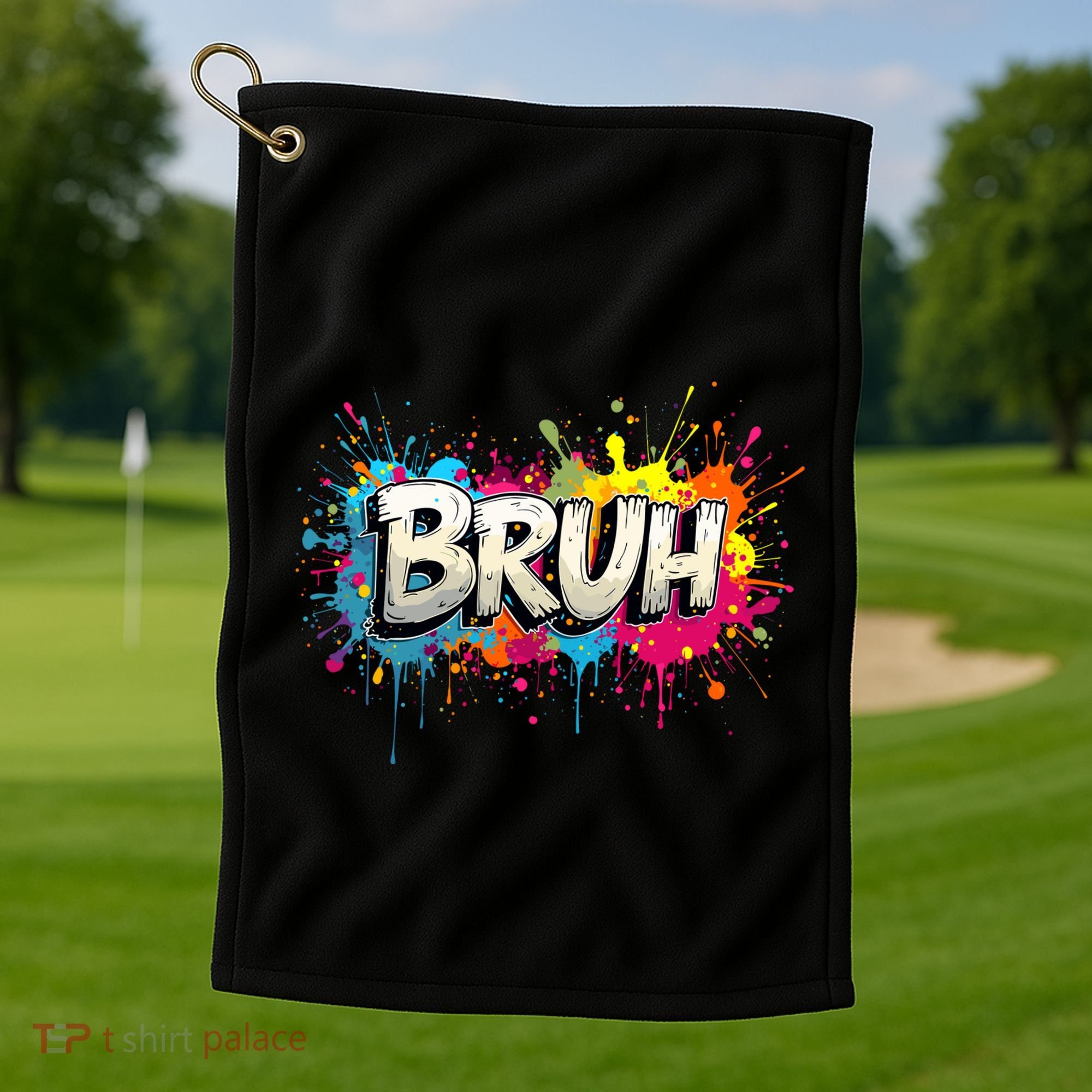 Bruh Meme Funny Saying Teens Graffiti Aesthetic Golf Towel
