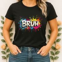Bruh Meme Funny Saying Teens Graffiti Aesthetic Women's T-Shirt thumb 2
