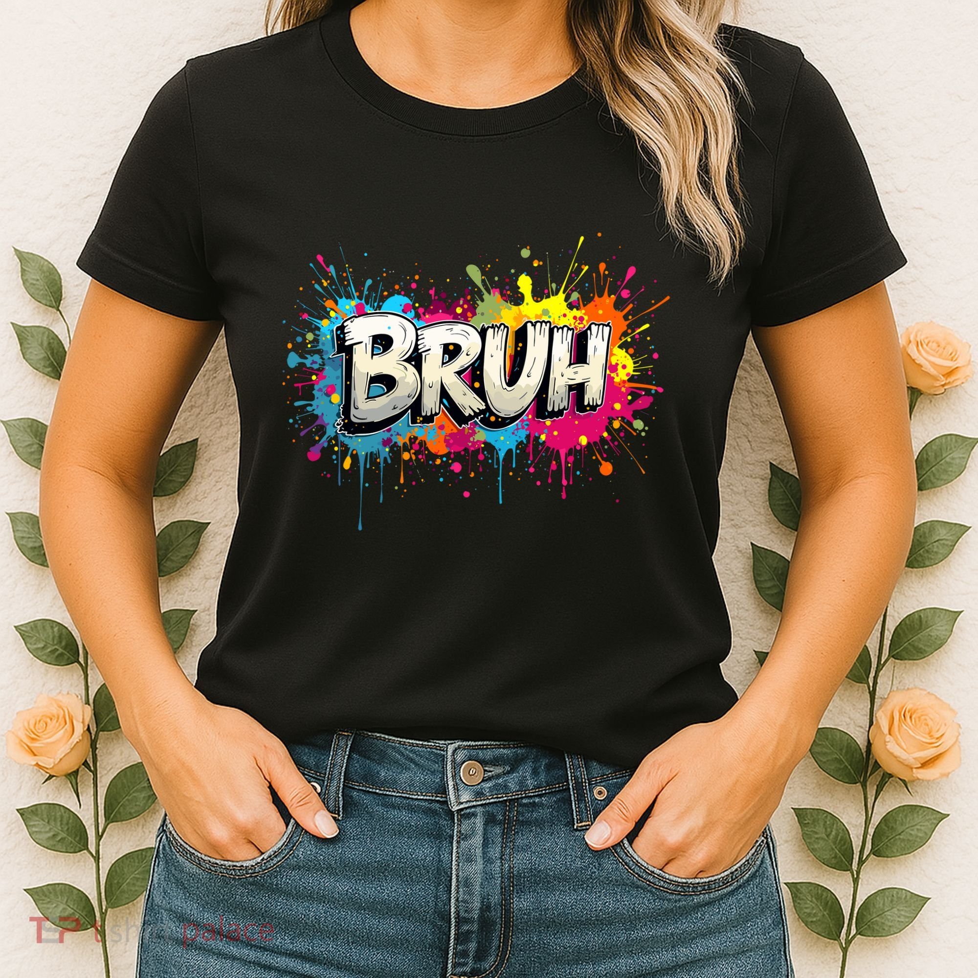 Bruh Meme Funny Saying Teens Graffiti Aesthetic Women's T-Shirt
