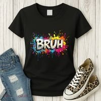 Bruh Meme Funny Saying Teens Graffiti Aesthetic Women's T-Shirt thumb 3