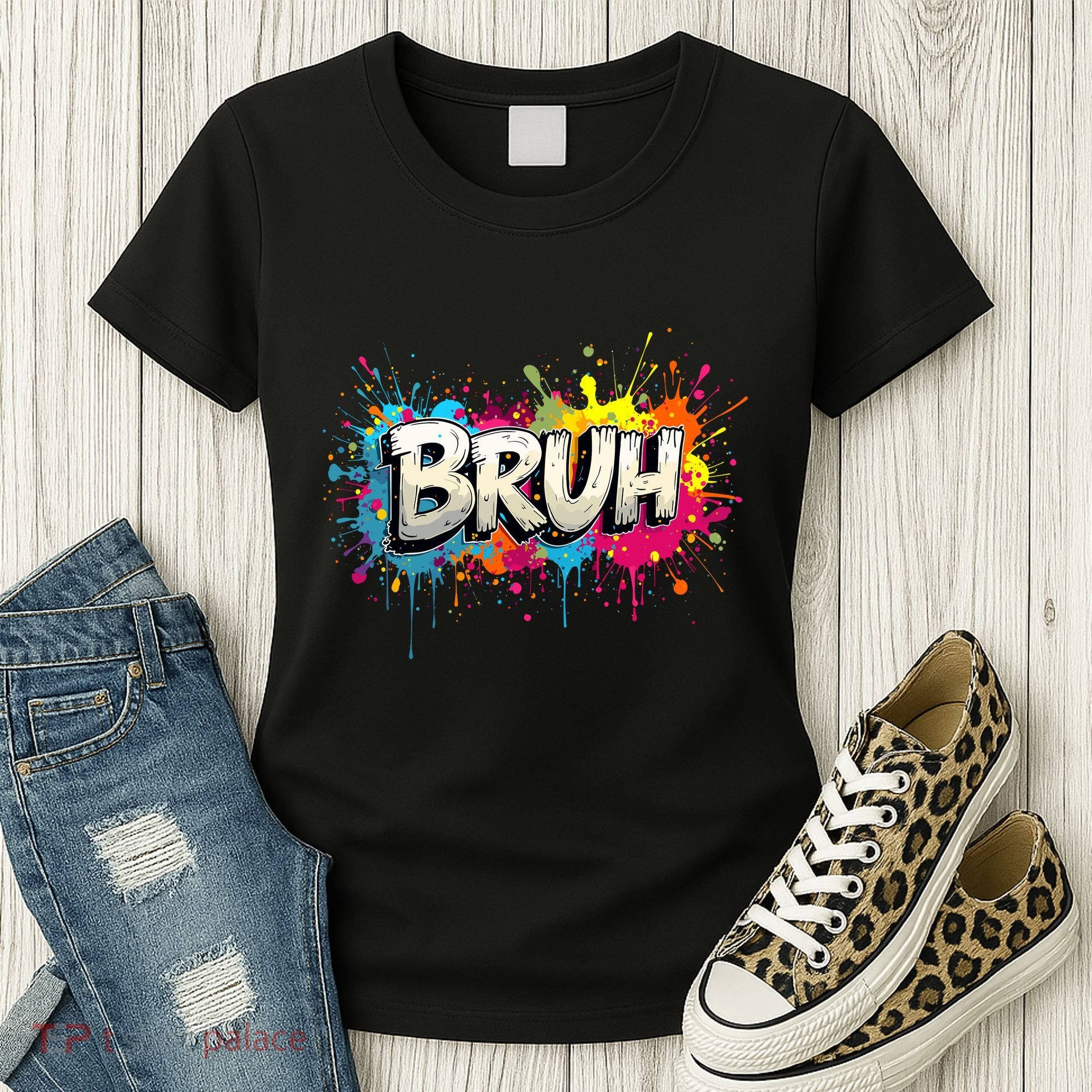 Bruh Meme Funny Saying Teens Graffiti Aesthetic Women's T-Shirt