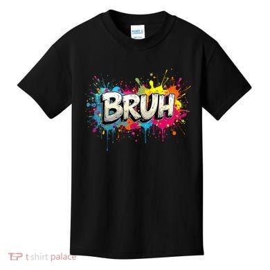 Bruh Meme Funny Saying Teens Graffiti Aesthetic Kids T-Shirt