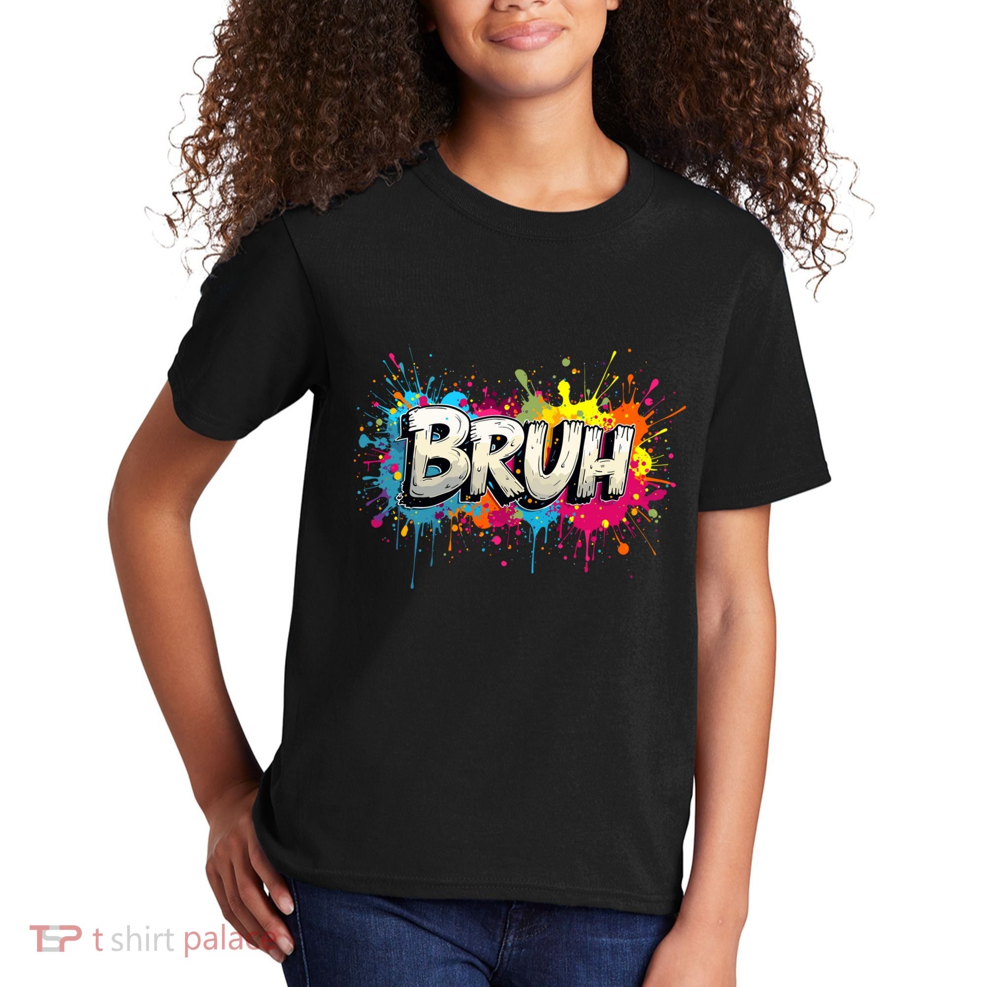 Bruh Meme Funny Saying Teens Graffiti Aesthetic Kids T-Shirt
