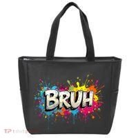 Bruh Meme Funny Saying Teens Graffiti Aesthetic Tote Bag thumb 0