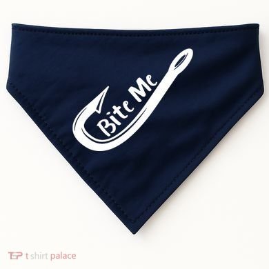 Bite Me Fish Hook USA-Made Doggie Bandana