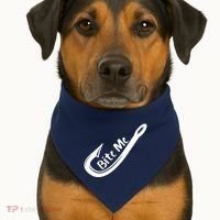 Bite Me Fish Hook USA-Made Doggie Bandana thumb 1
