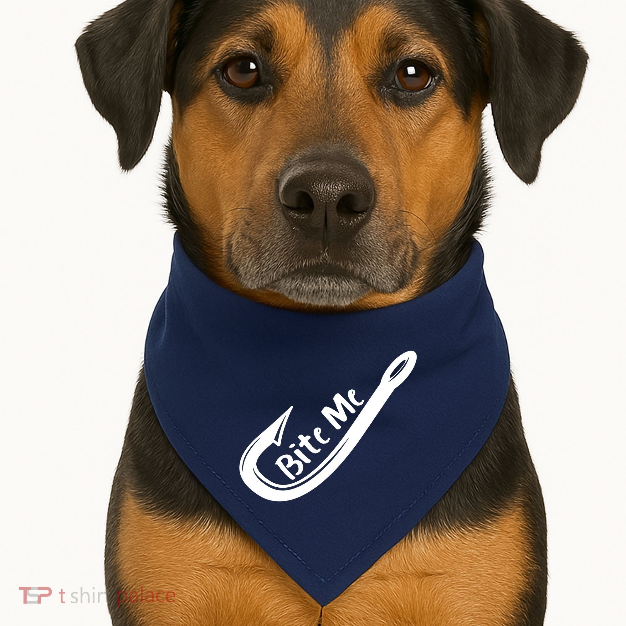 Bite Me Fish Hook USA-Made Doggie Bandana