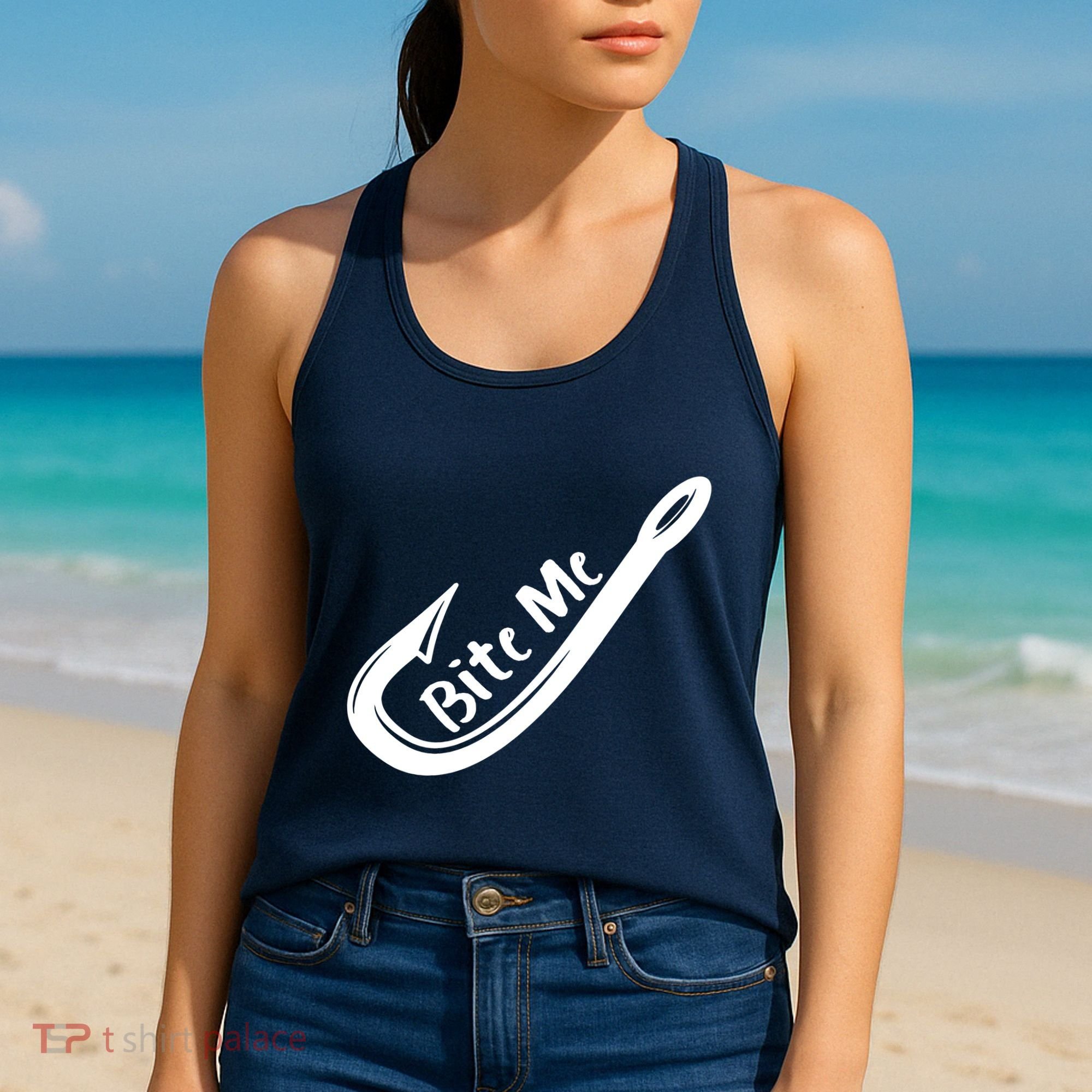 Bite Me Fish Hook Women's Tank Top