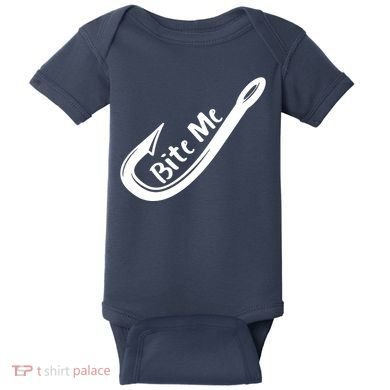 Bite Me Fish Hook Baby Bodysuit
