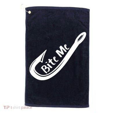 Bite Me Fish Hook Golf Towel