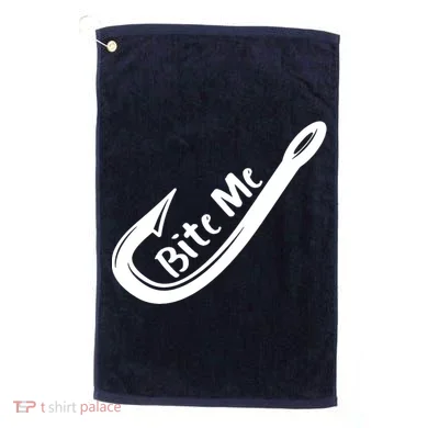 Bite Me Fish Hook Golf Towel