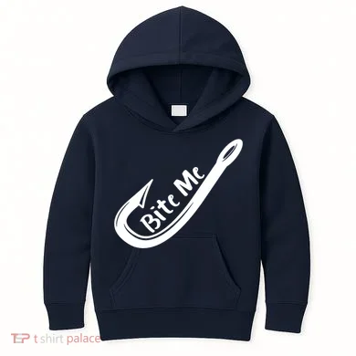 Bite Me Fish Hook Kids Hoodie