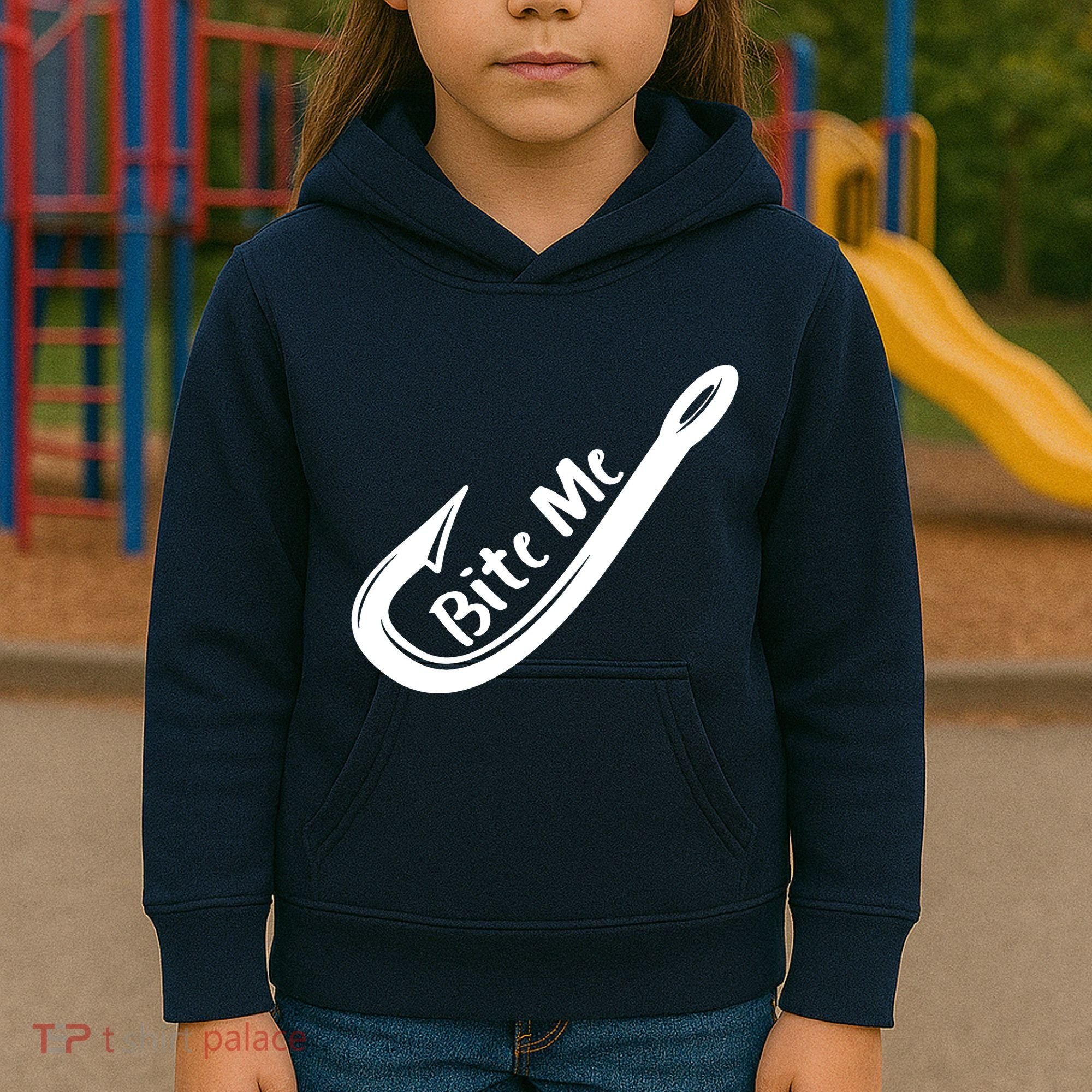 Bite Me Fish Hook Kids Hoodie