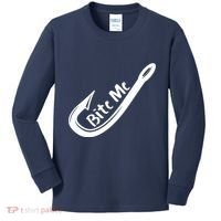 Bite Me Fish Hook Kids Long Sleeve Shirt thumb 0