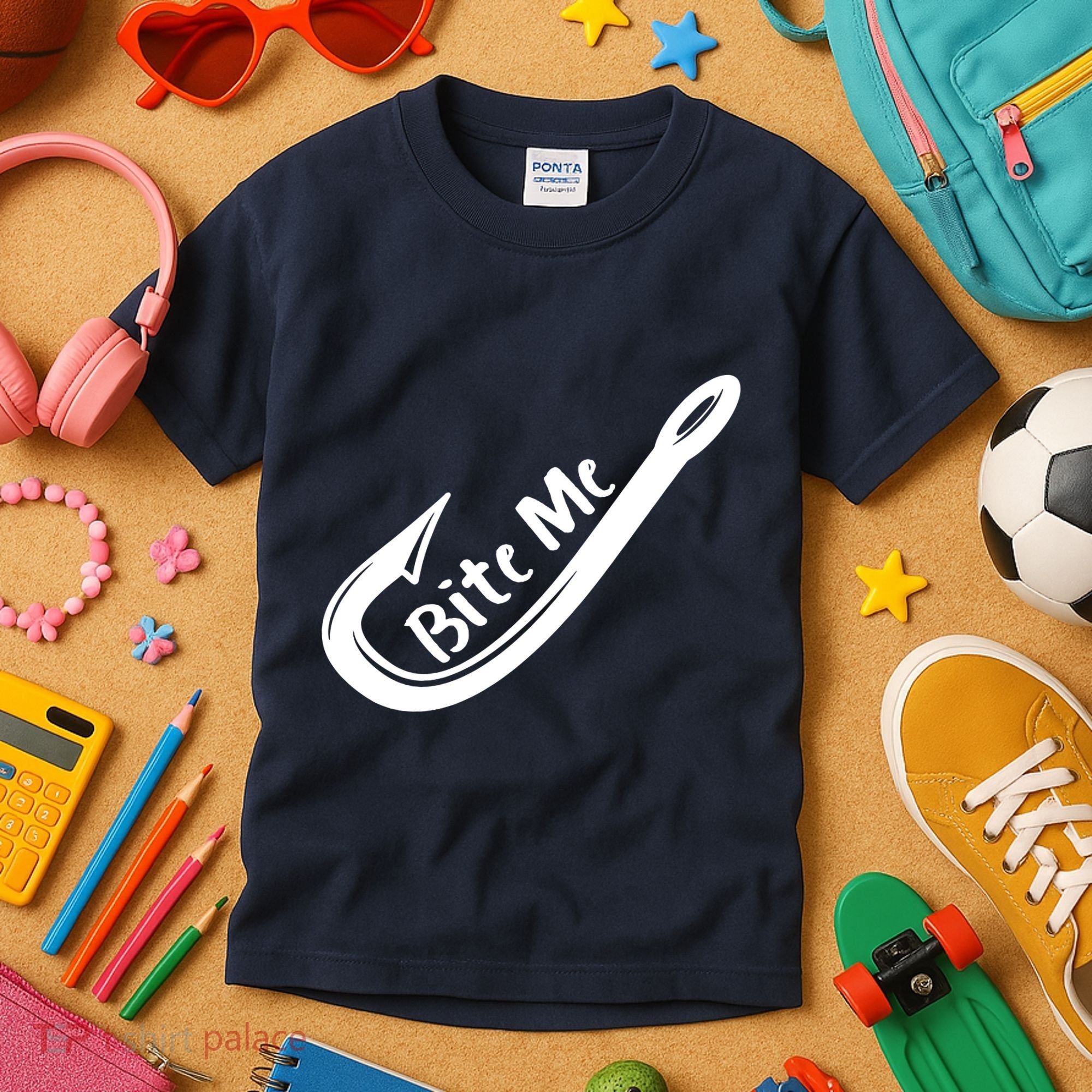 Bite Me Fish Hook Kids T-Shirt