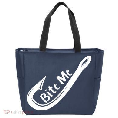 Bite Me Fish Hook Tote Bag