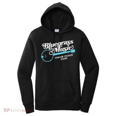 Bluegrass Music Finger Pickin Good Banjo Design Graphic Women's Hoodie