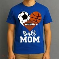Ball Mom Funny Basketball Football Soccer Mom Gift T-Shirt thumb 3