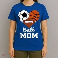 Ball Mom Funny Basketball Football Soccer Mom Gift T-Shirt thumb 4